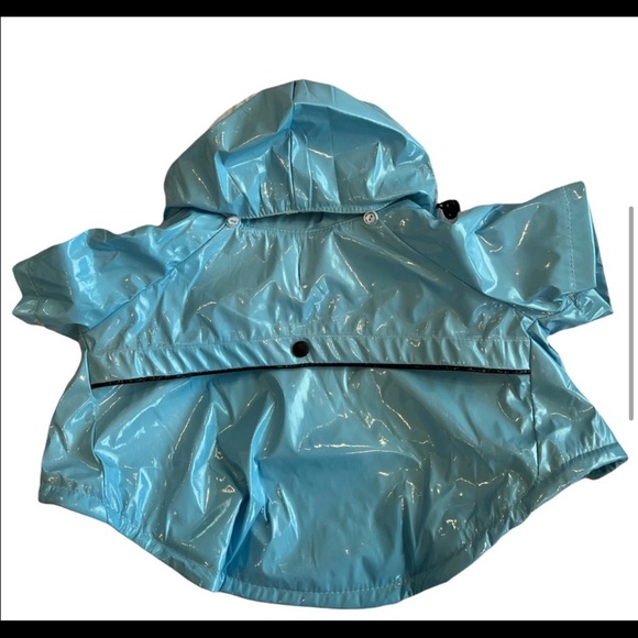 Pet Life DOG 🐩 Baby Blue PVC Waterproof Adjustable Pet Raincoat Size Medium NWT - Picture 9 of 15